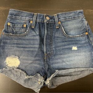Levi's High Waist Denim Shorts - Blue